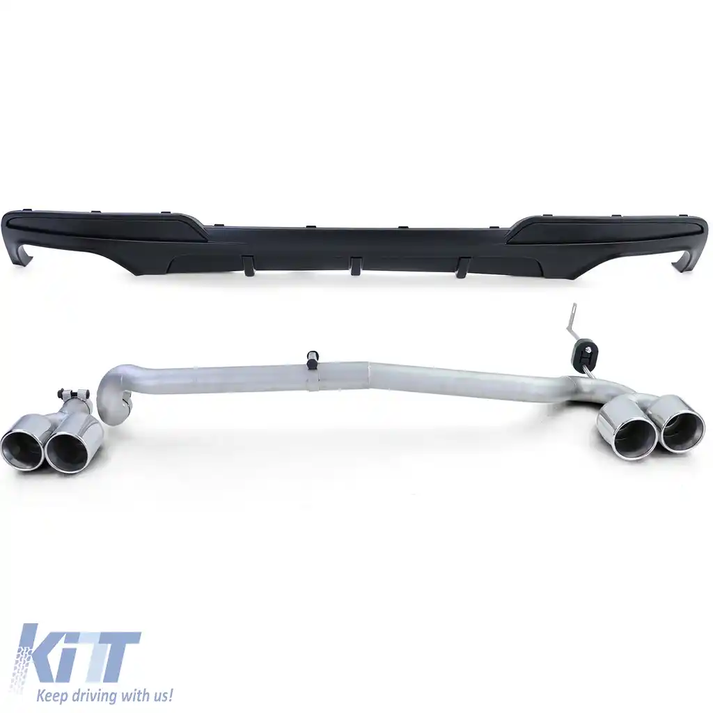 Difuzor spate mat + conversie țeavă de eșapament duplex potrivit pentru BMW F10 F11 520 525 528 530-image-6192452