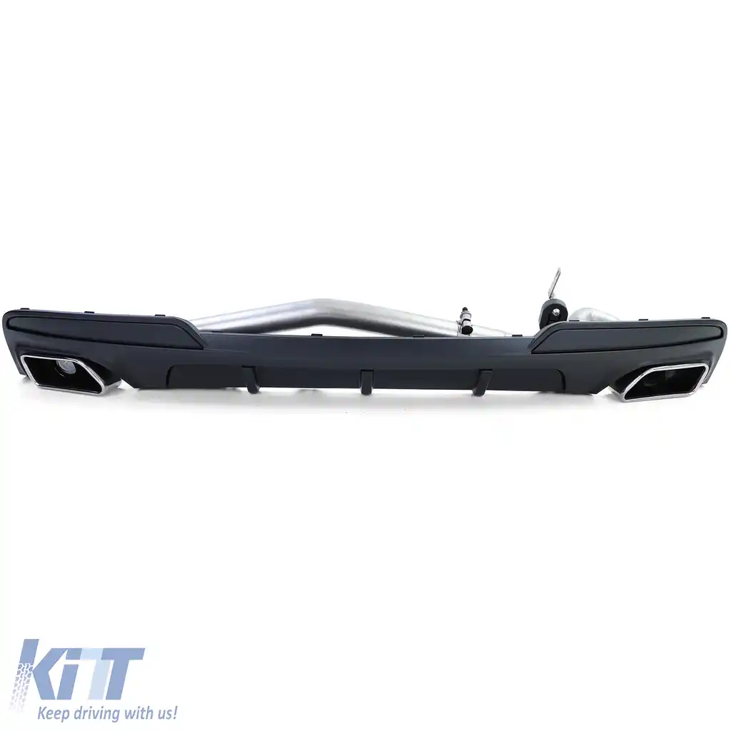 Difuzor spate mat + conversie țeavă de eșapament duplex V8 potrivit pentru BMW F10 F11 520 525 528 530-image-6203764