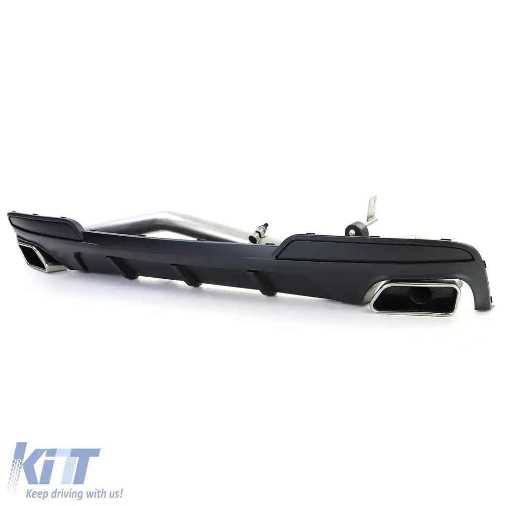Difuzor spate mat + conversie țeavă de eșapament duplex V8 potrivit pentru BMW F10 F11 520 525 528 530-image-6203765