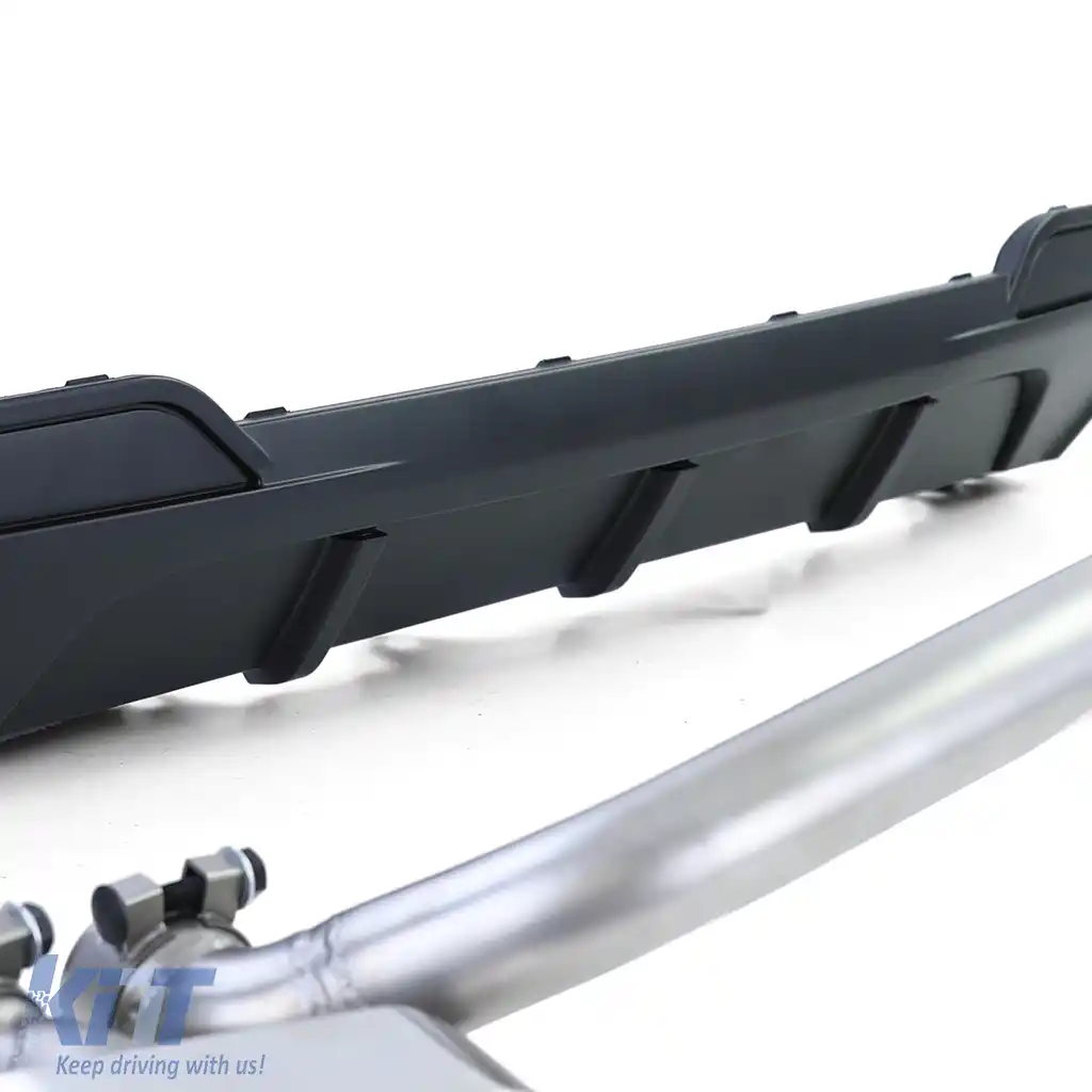 Difuzor spate mat + conversie țeavă de eșapament duplex V8 potrivit pentru BMW F10 F11 520 525 528 530-image-6203766