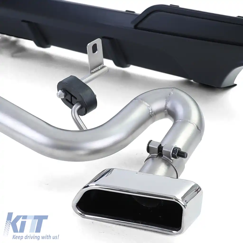 Difuzor spate mat + conversie țeavă de eșapament duplex V8 potrivit pentru BMW F10 F11 520 525 528 530-image-6203767