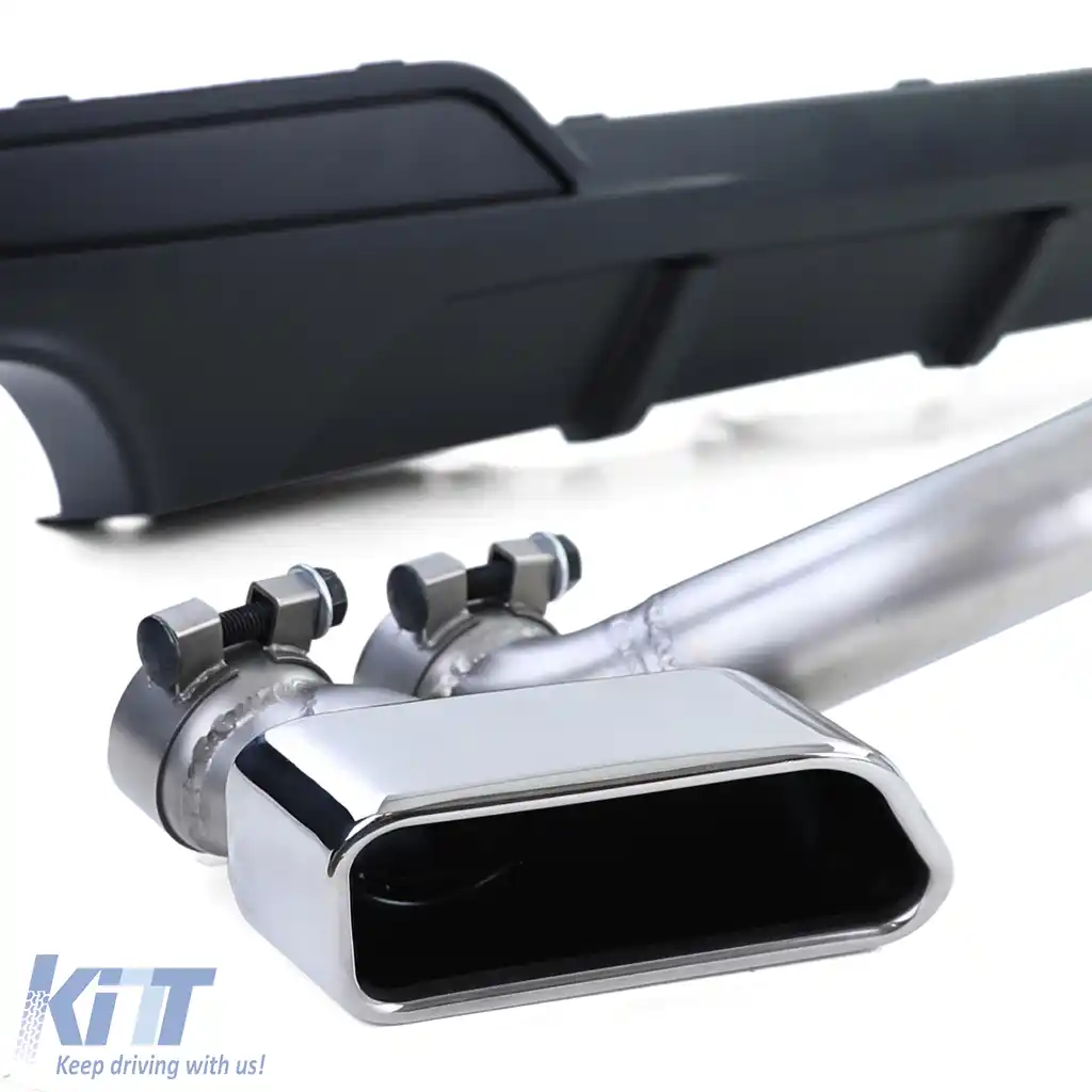 Difuzor spate mat + conversie țeavă de eșapament duplex V8 potrivit pentru BMW F10 F11 520 525 528 530-image-6203768
