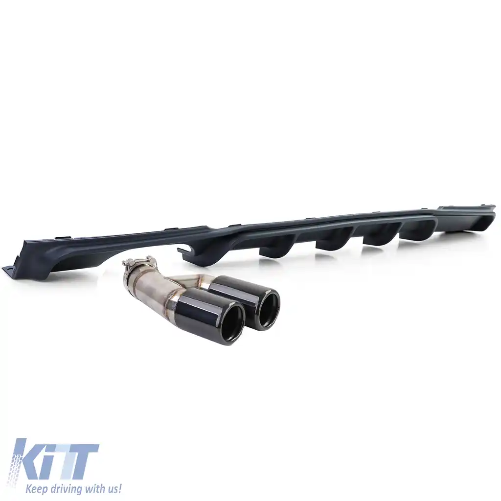 Difuzor spate mat + țeavă de eșapament dublă neagră, potrivit pentru BMW F30 F31 316i 318i 320i-image-6200569