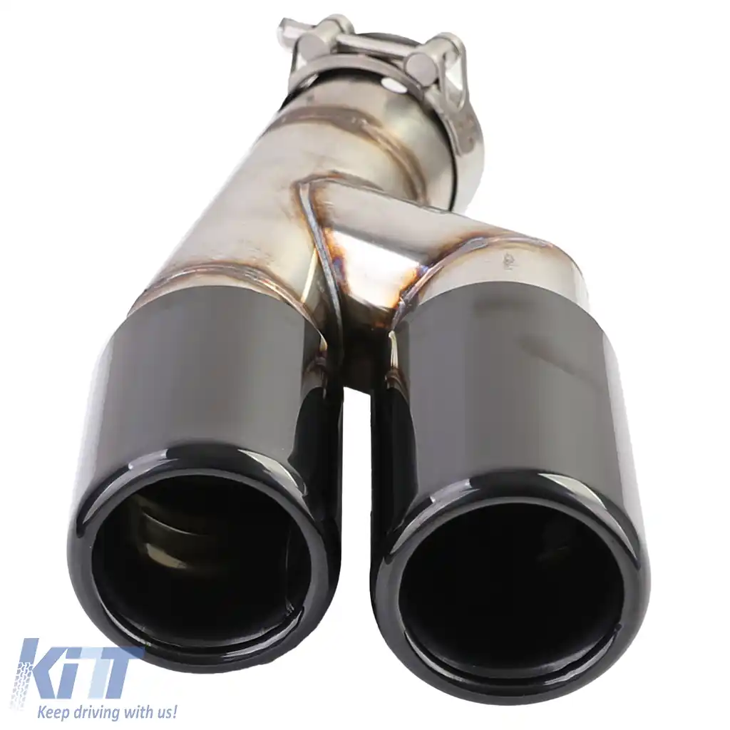 Difuzor spate mat + țeavă de eșapament dublă neagră, potrivit pentru BMW F30 F31 316i 318i 320i-image-6200574