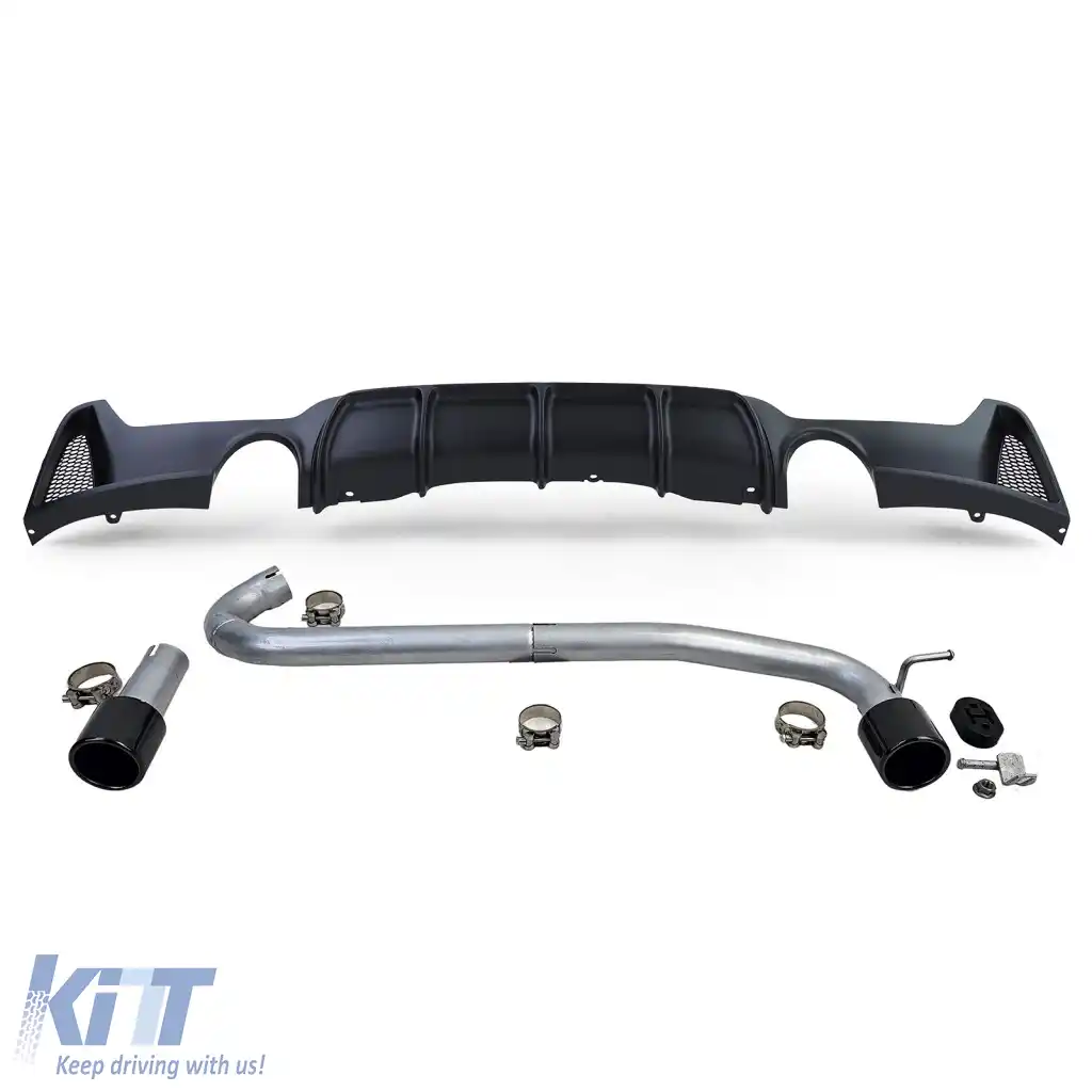 Difuzor spate mat + țeavă de eșapament look 440, potrivit pentru BMW F32 F33 F36 425 428 430-image-6278330
