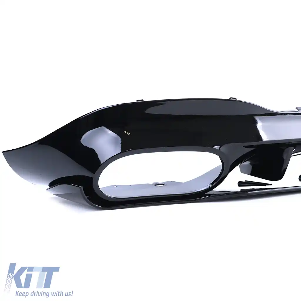 Difuzor spate negru lucios + țevi de eșapament duble cromate, potrivit pentru Mercedes CLA C118 X118-image-6257373