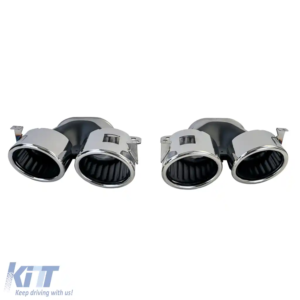 Difuzor spate negru lucios + țevi de eșapament duble cromate, potrivit pentru Mercedes CLA C118 X118-image-6257379