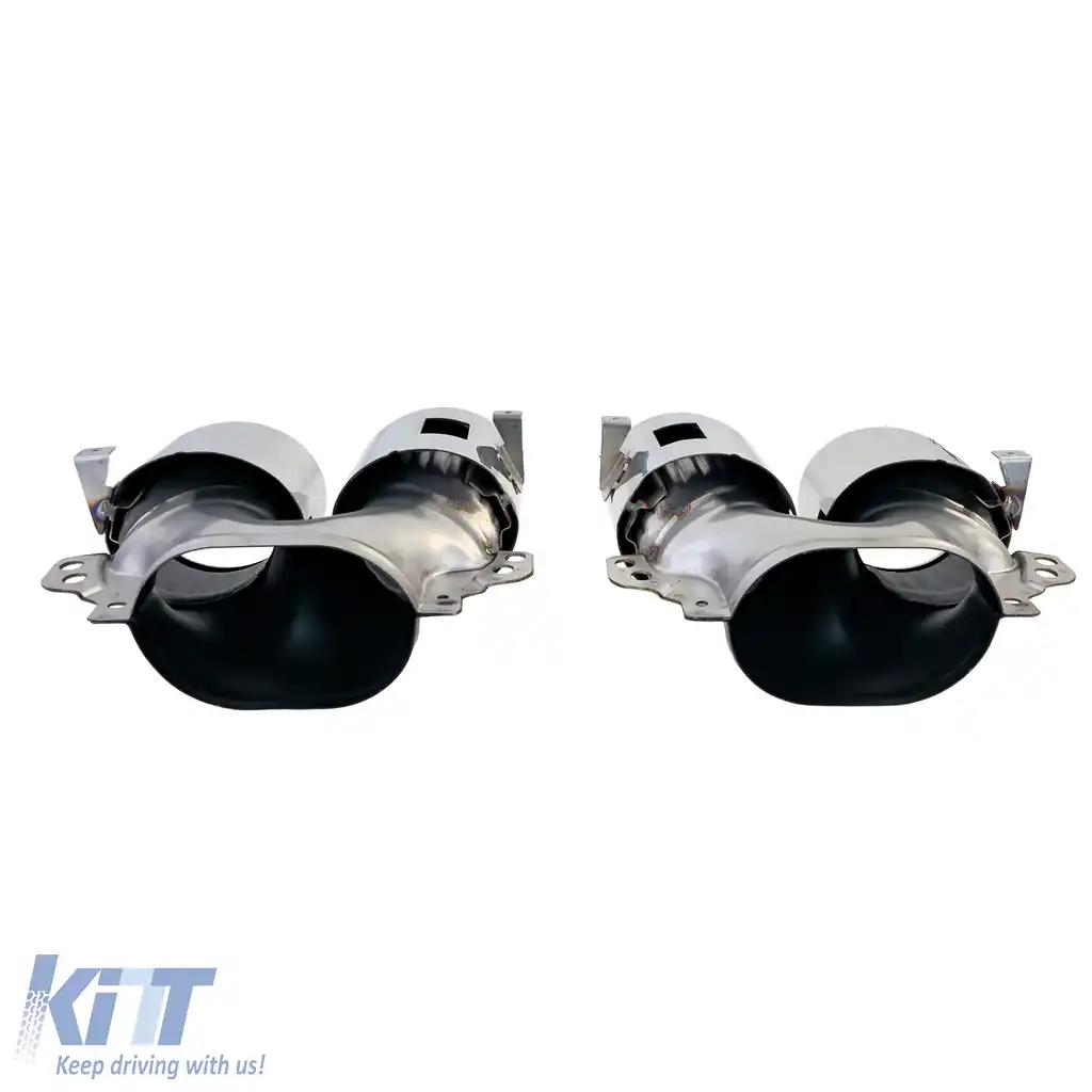 Difuzor spate negru lucios + țevi de eșapament duble cromate, potrivit pentru Mercedes CLA C118 X118-image-6257380