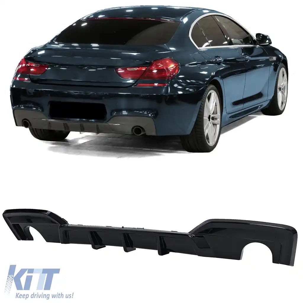 Difuzor spate Performance negru lucios potrivit pentru BMW Seria 6 F12 F13 F06 640d 640i