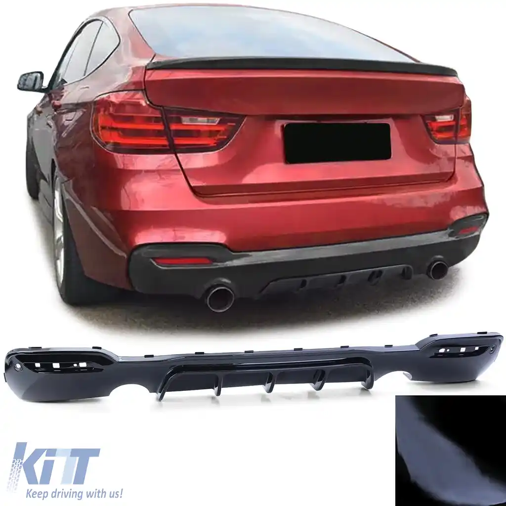 Difuzor spate Performance negru lucios potrivit pentru BMW 3 Series GT F34 340i