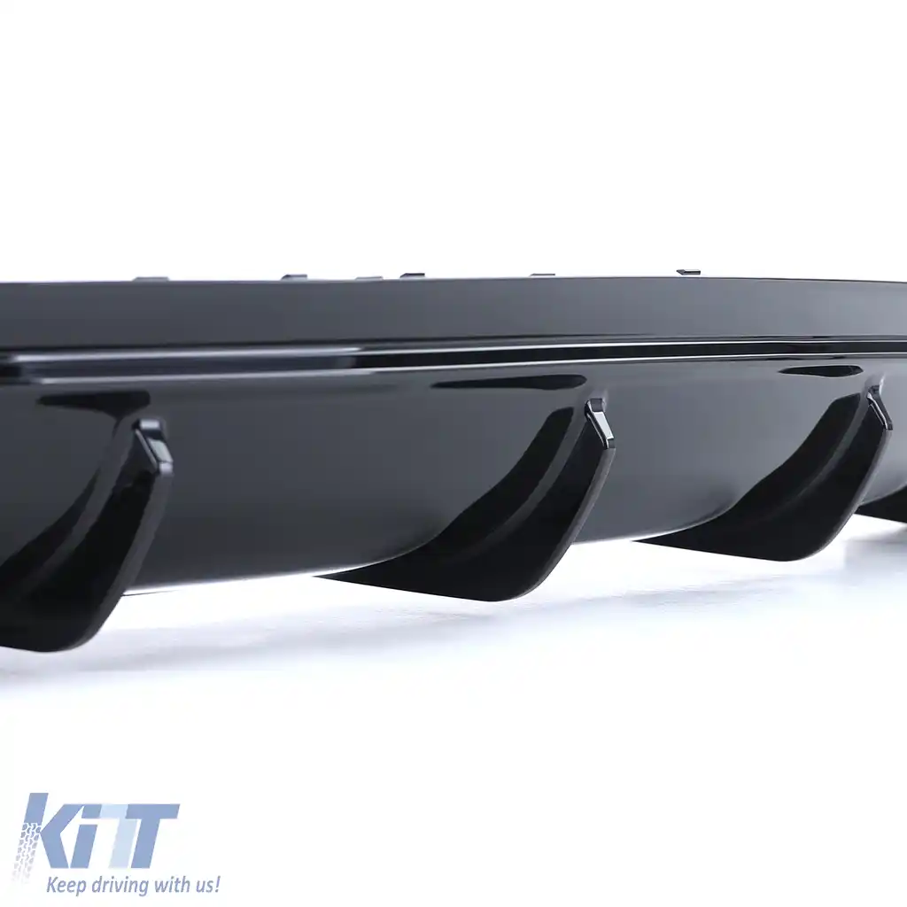 Difuzor spate sport negru lucios cu țevi de eșapament cromate, potrivit pentru Mercedes CLA C117 16-19-image-6192312