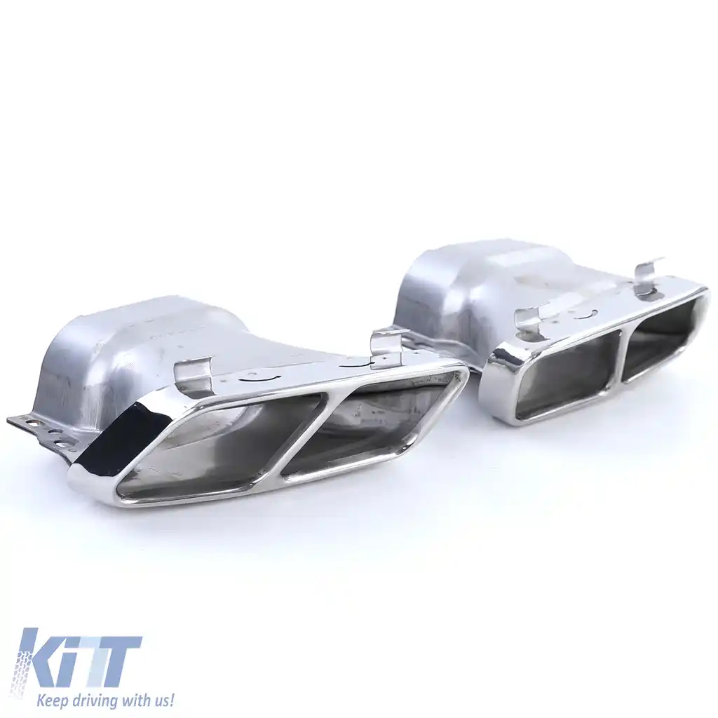 Difuzor spate sport negru lucios cu țevi de eșapament cromate, potrivit pentru Mercedes CLA C117 16-19-image-6192316