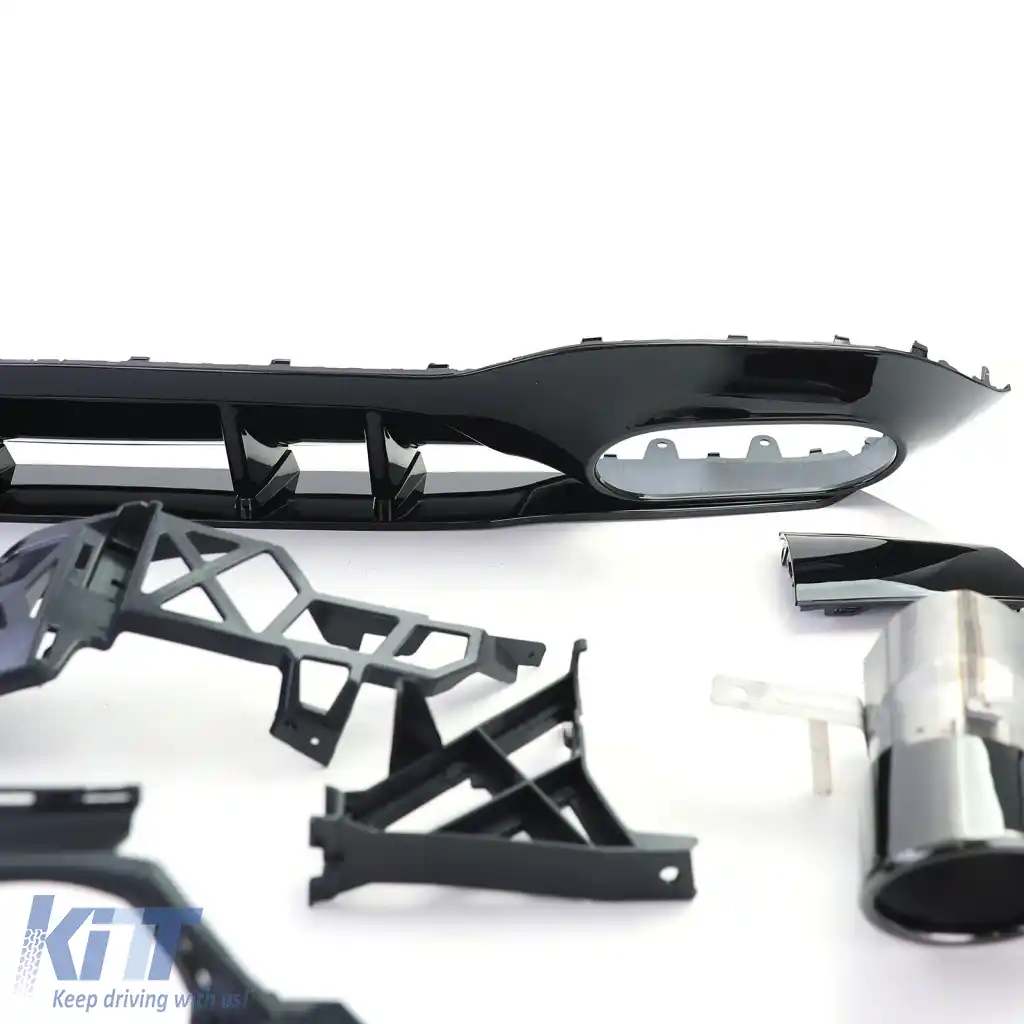 Difuzor spate Sport Tip 2 cu tevi de evacuare negre, potrivit pentru Mercedes A-Class W177 din 18-image-6326481