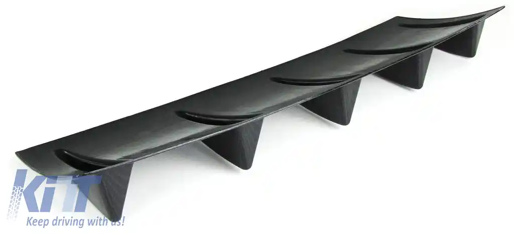 Difuzor spate universal pentru bara spate cu 5 aripioare aspect carbon-image-6196138