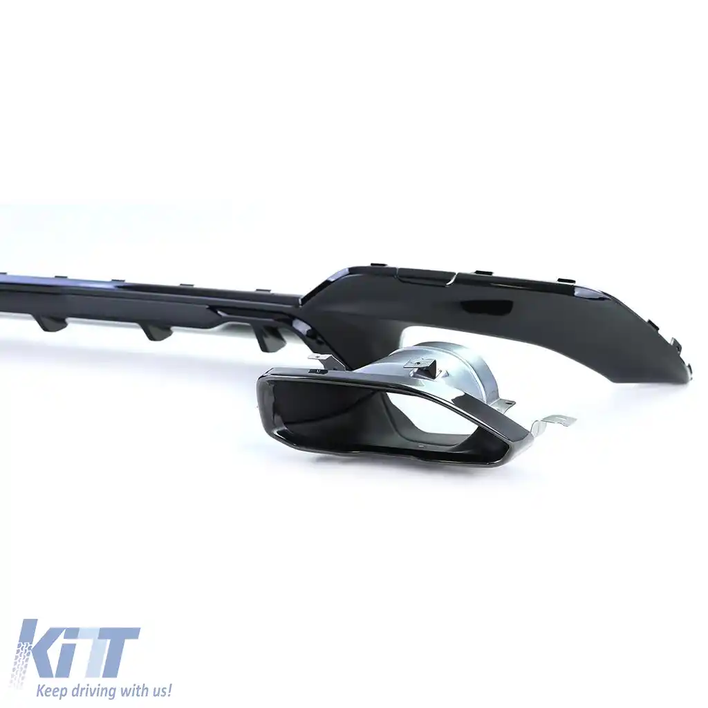 Difuzor sport spate lucios + țevi de eșapament 340 look potrivit pentru BMW Seria 3 G20 G21 320 330-image-6198840