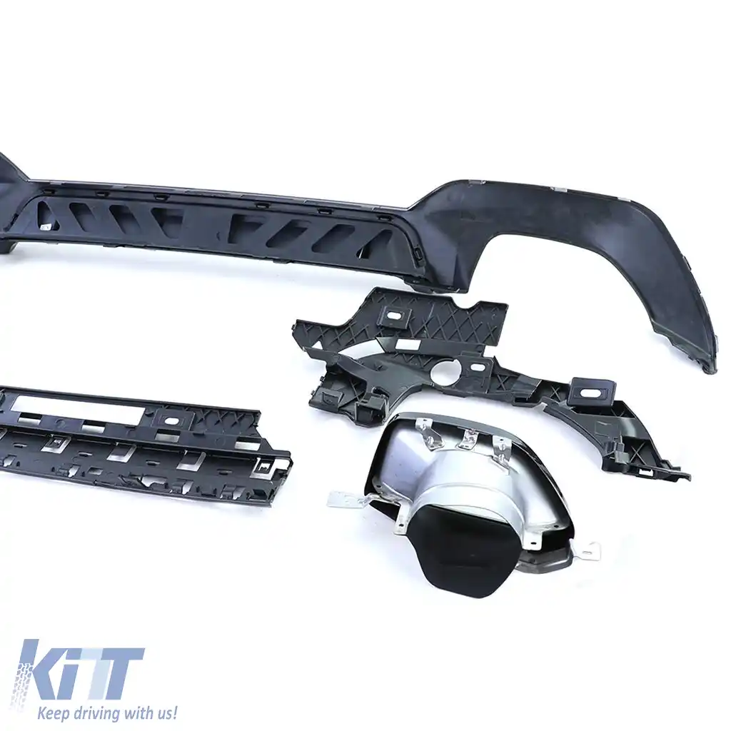 Difuzor sport spate lucios + țevi de eșapament 340 look potrivit pentru BMW Seria 3 G20 G21 320 330-image-6198845