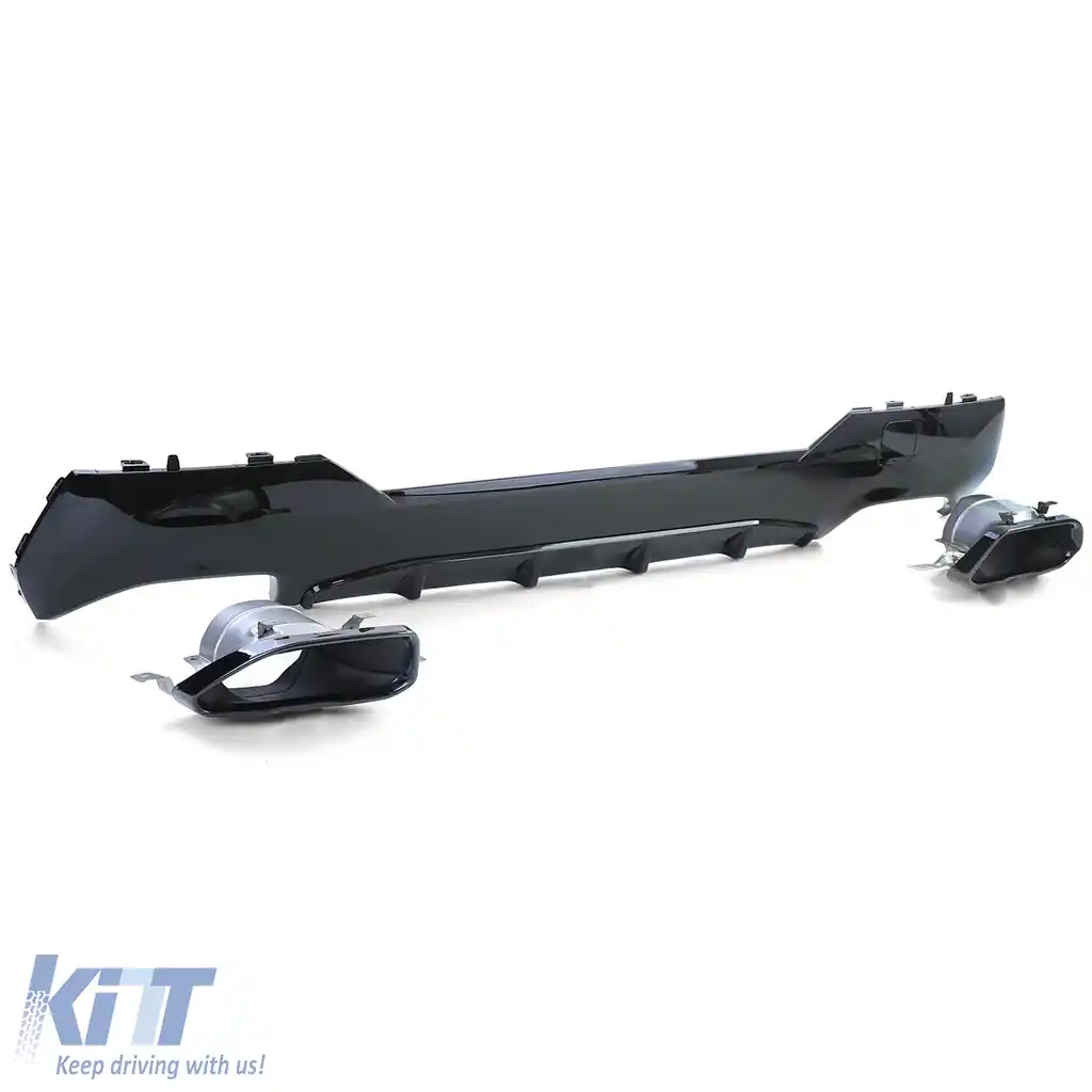 Difuzor sport spate lucios + țevi de eșapament 440 look potrivit pentru BMW Seria 4 G22 G23 420 430-image-6207335