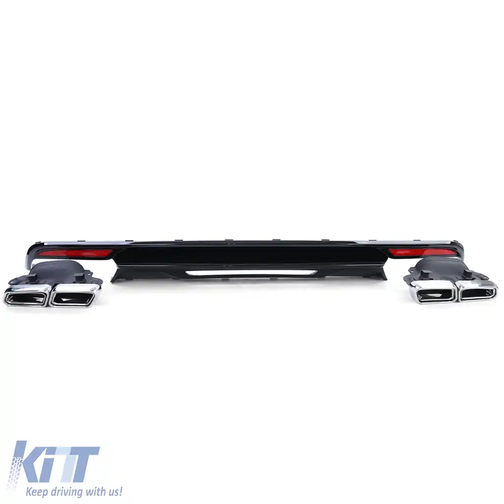 Difuzor sport spate lucios negru cu țevi de eșapament, potrivit pentru Mercedes S-Class W222 13-17-image-6198157