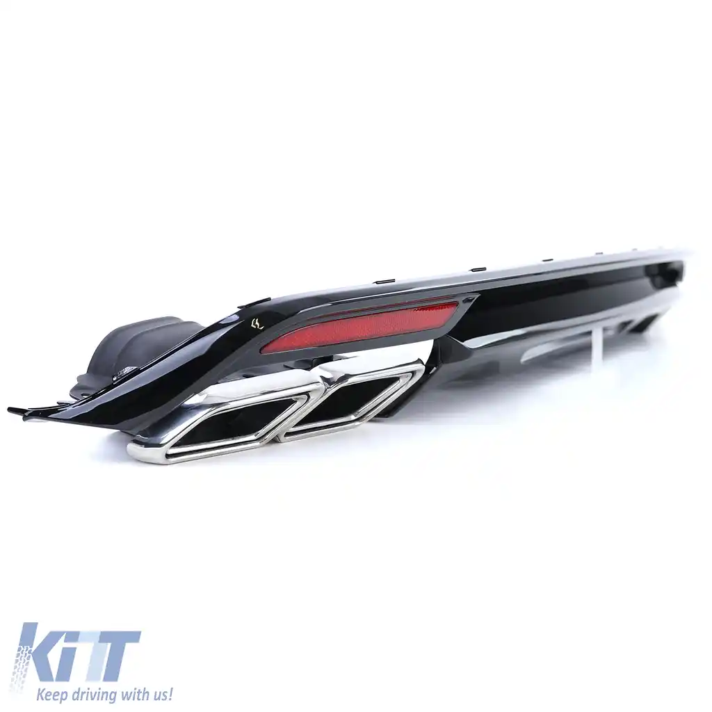 Difuzor sport spate lucios negru cu țevi de eșapament, potrivit pentru Mercedes S-Class W222 13-17-image-6198159