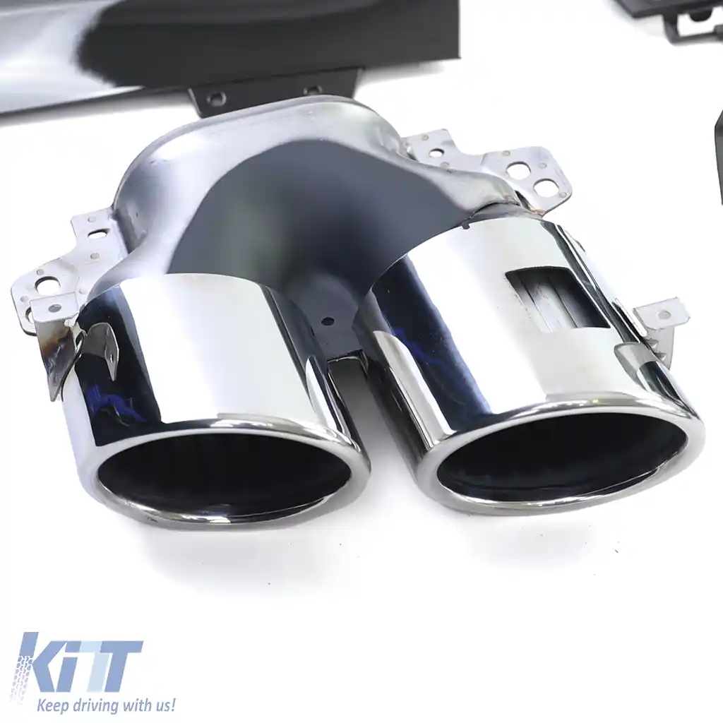 Difuzor sport spate lucios negru cu țevi de eșapament cromate, potrivit pentru Mercedes CLA C118 X118-image-6200135