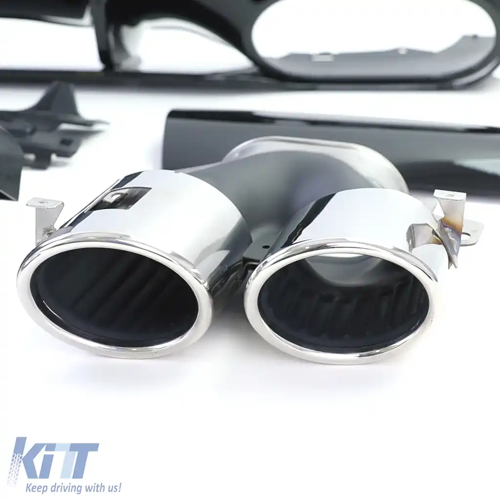 Difuzor sport spate lucios negru cu țevi de eșapament cromate, potrivit pentru Mercedes CLA C118 X118-image-6200136