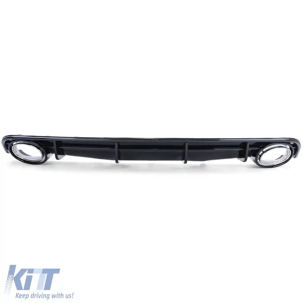 Difuzor sport spate lucios negru cu tevi de eșapament cromate, potrivit pentru Audi A6 C7 4G 14-18-image-6197728