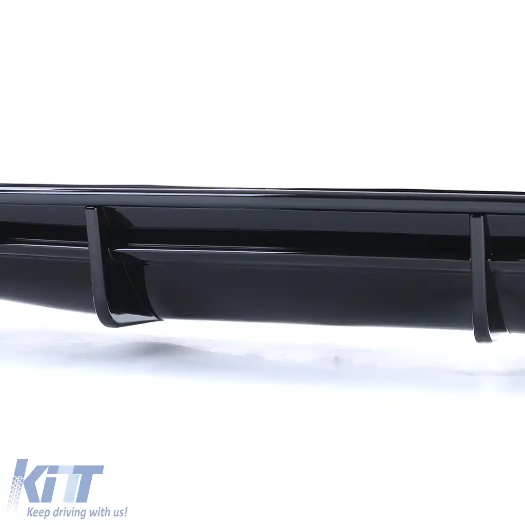 Difuzor sport spate lucios negru cu tevi de eșapament cromate, potrivit pentru Audi A6 C7 4G 14-18-image-6197730