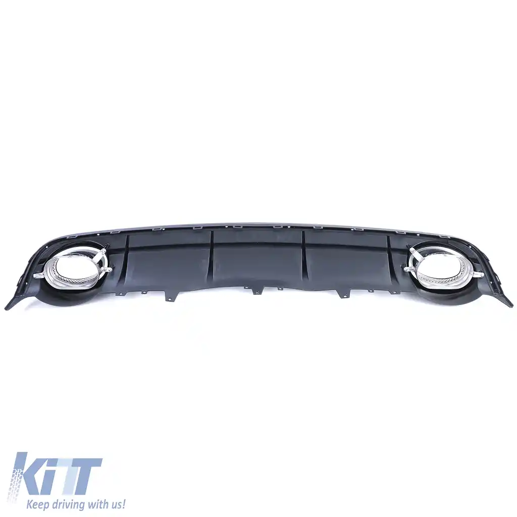 Difuzor sport spate lucios negru cu tevi de eșapament cromate, potrivit pentru Audi A6 C7 4G 14-18-image-6197732