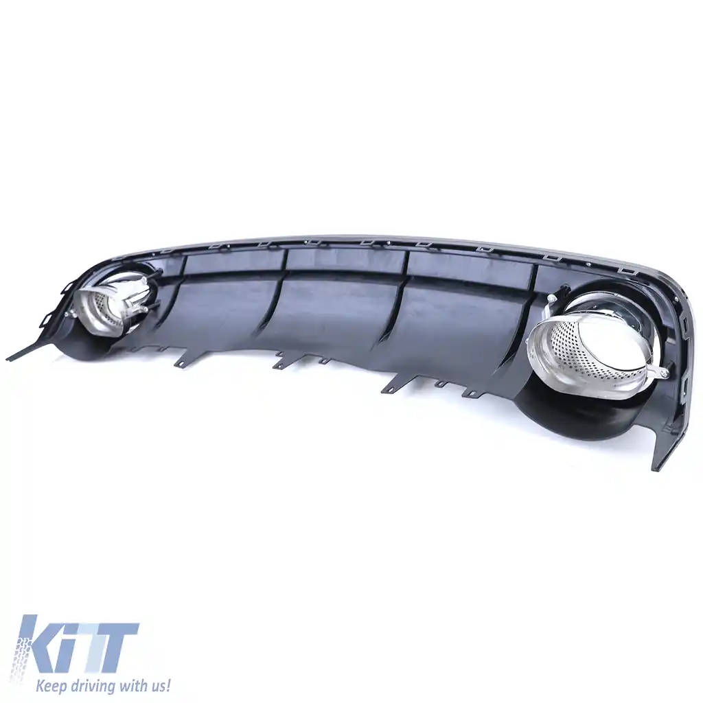 Difuzor sport spate lucios negru cu tevi de eșapament cromate, potrivit pentru Audi A6 C7 4G 14-18-image-6197734