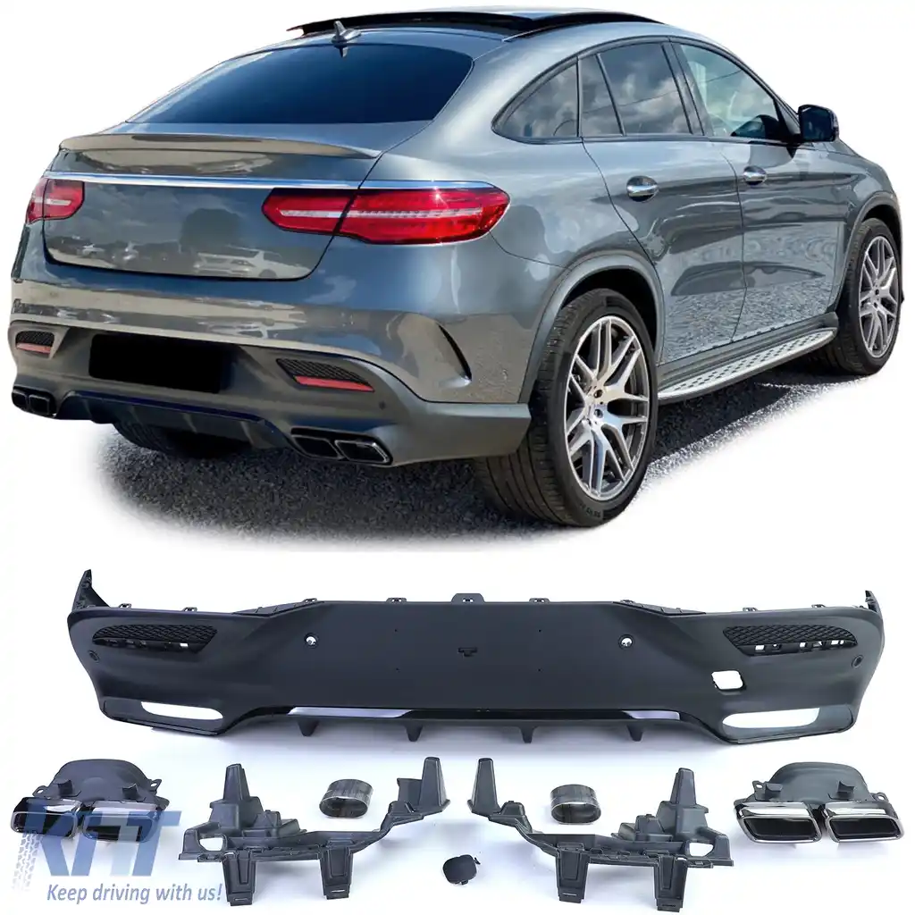 image-12-Difuzor sport spate + tevi de evacuare duble negre, potrivit pentru Mercedes GLE Coupe C292