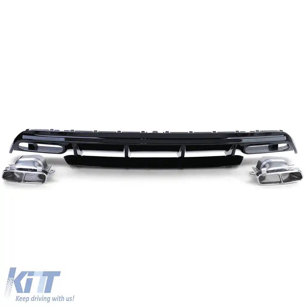 Difuzor sportiv posterior cu tevi de eșapament cromate, potrivit pentru Mercedes A-Class W176 din 15-image-6202278