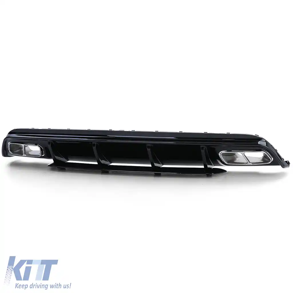 Difuzor sportiv posterior cu tevi de eșapament cromate, potrivit pentru Mercedes A-Class W176 din 15-image-6202279