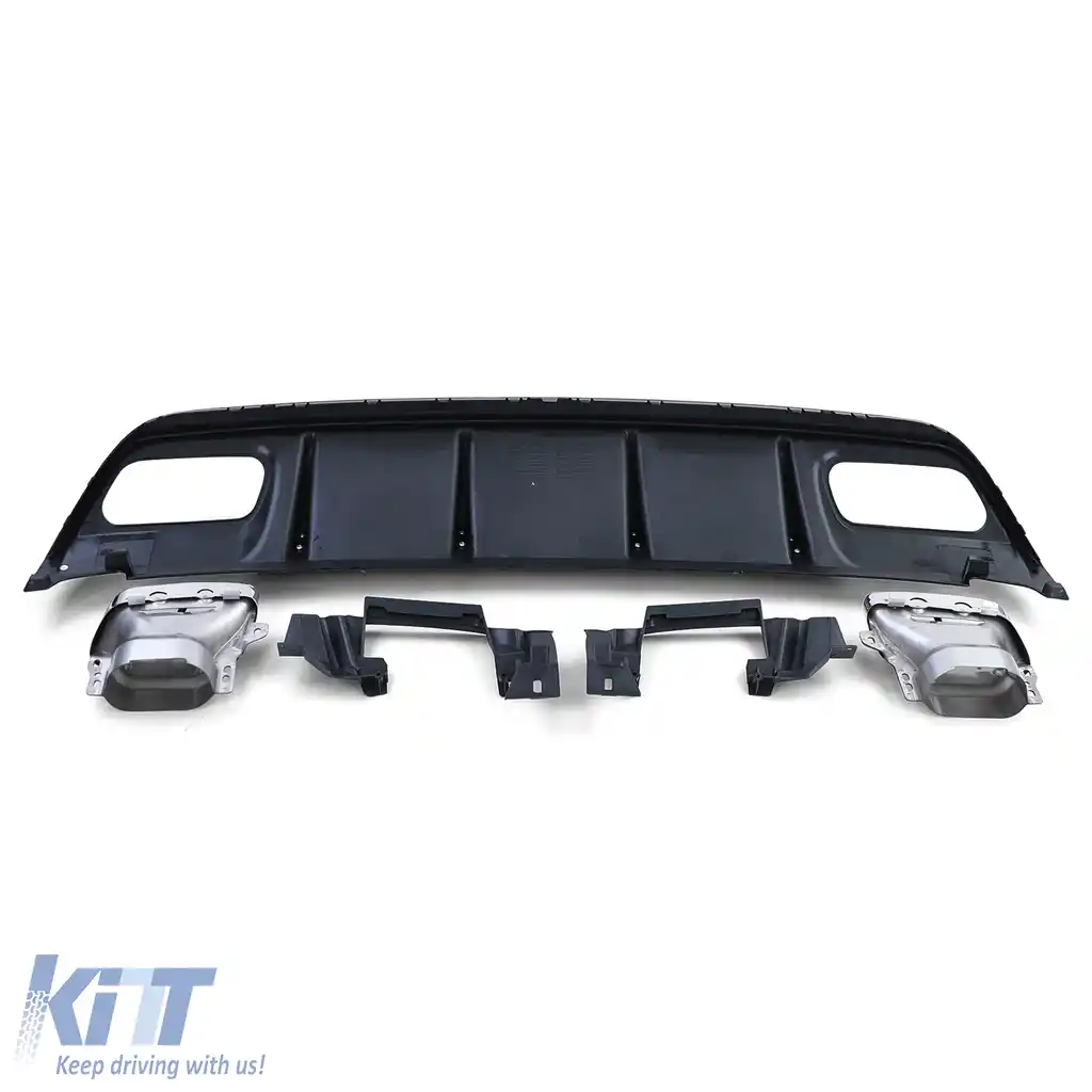 Difuzor sportiv posterior cu tevi de eșapament cromate, potrivit pentru Mercedes A-Class W176 din 15-image-6202282