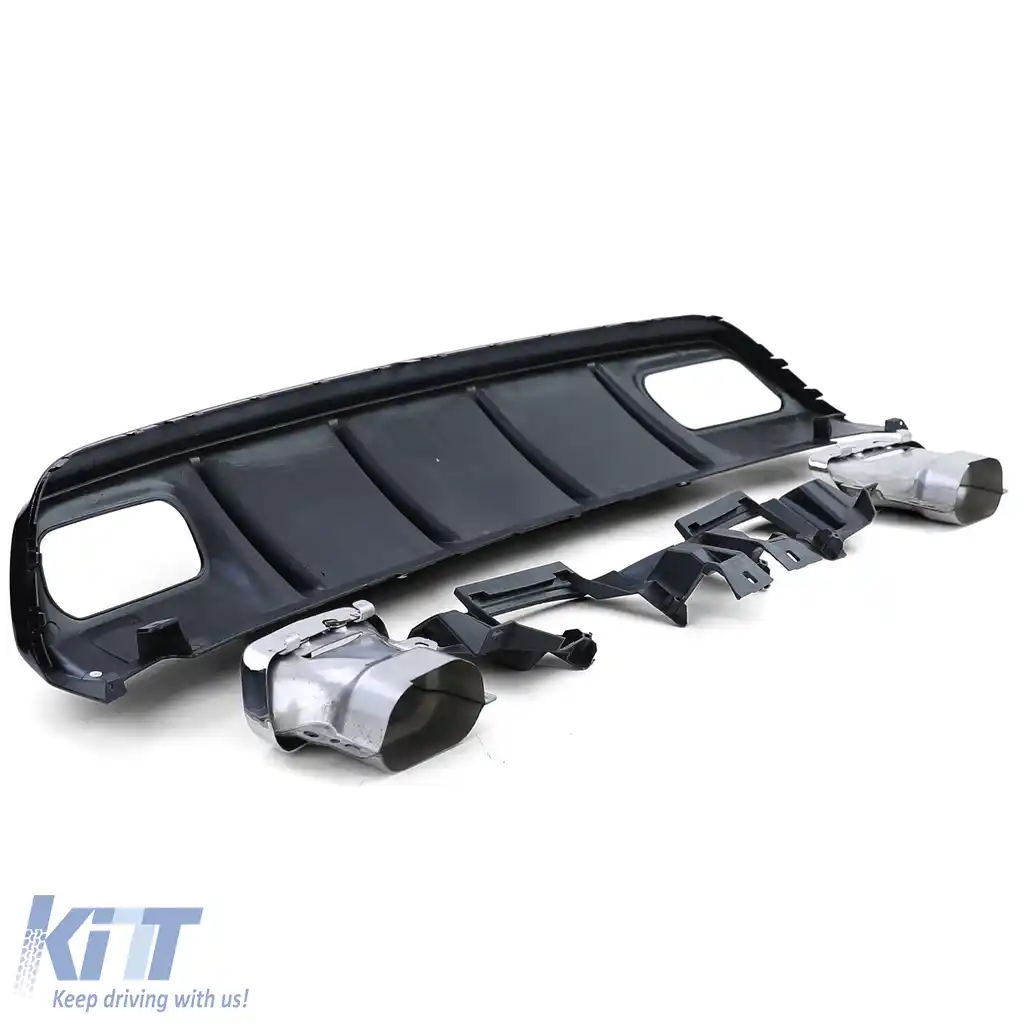 Difuzor sportiv posterior cu tevi de eșapament cromate, potrivit pentru Mercedes A-Class W176 din 15-image-6202283