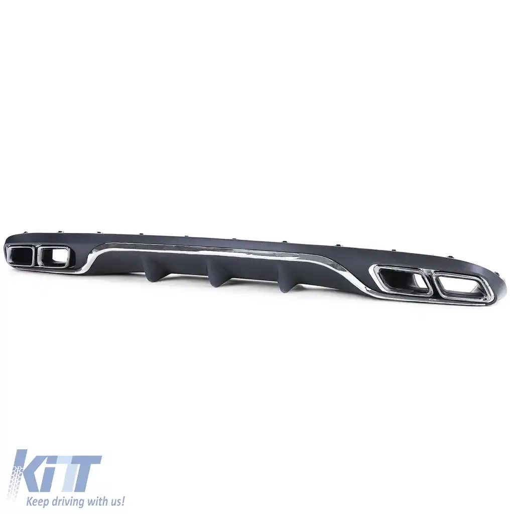 Difuzor sportiv posterior cu tevi de eșapament cromate, potrivit pentru Mercedes E-Class W213 fără linia de design A-image-6202318