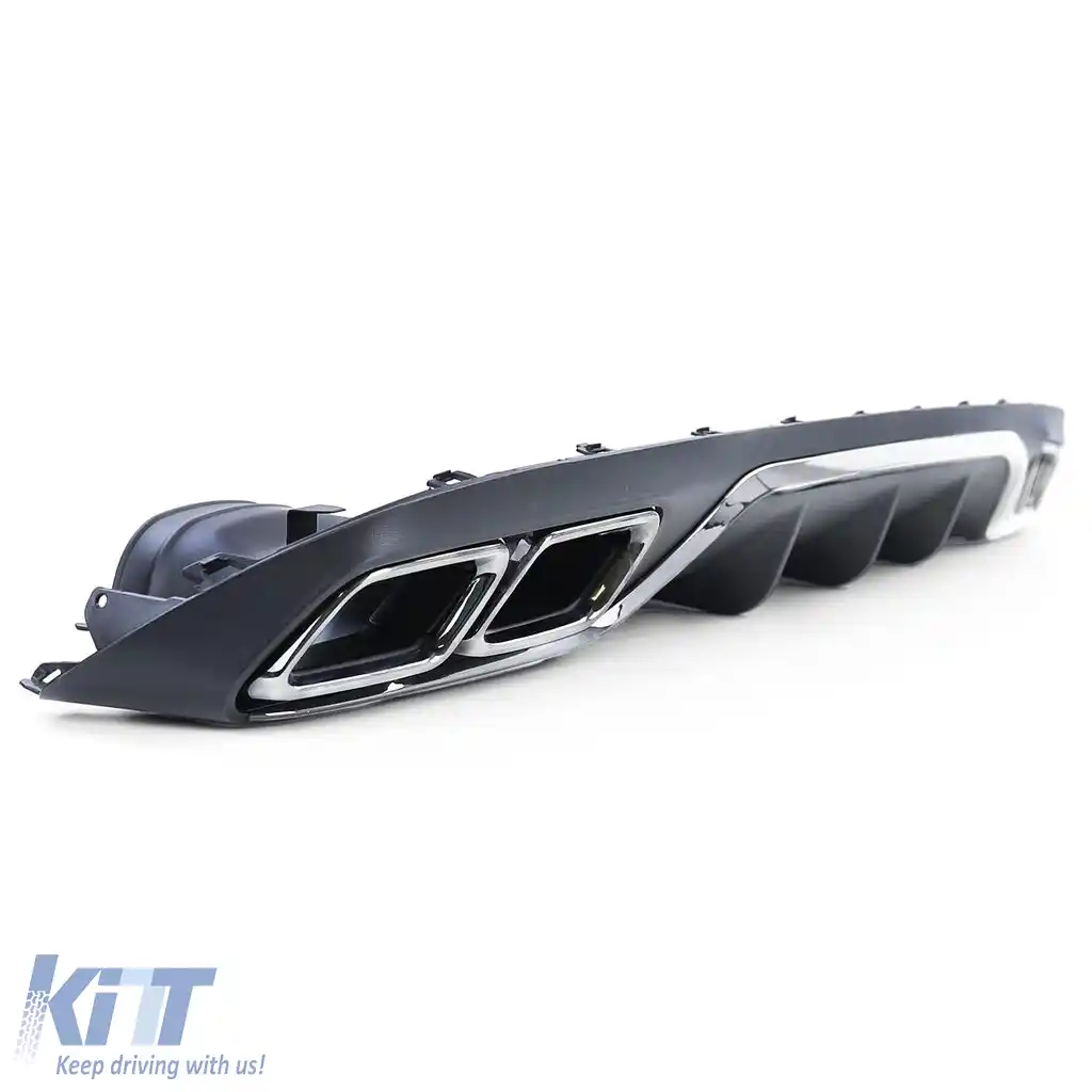 Difuzor sportiv posterior cu tevi de eșapament cromate, potrivit pentru Mercedes E-Class W213 fără linia de design A-image-6202319