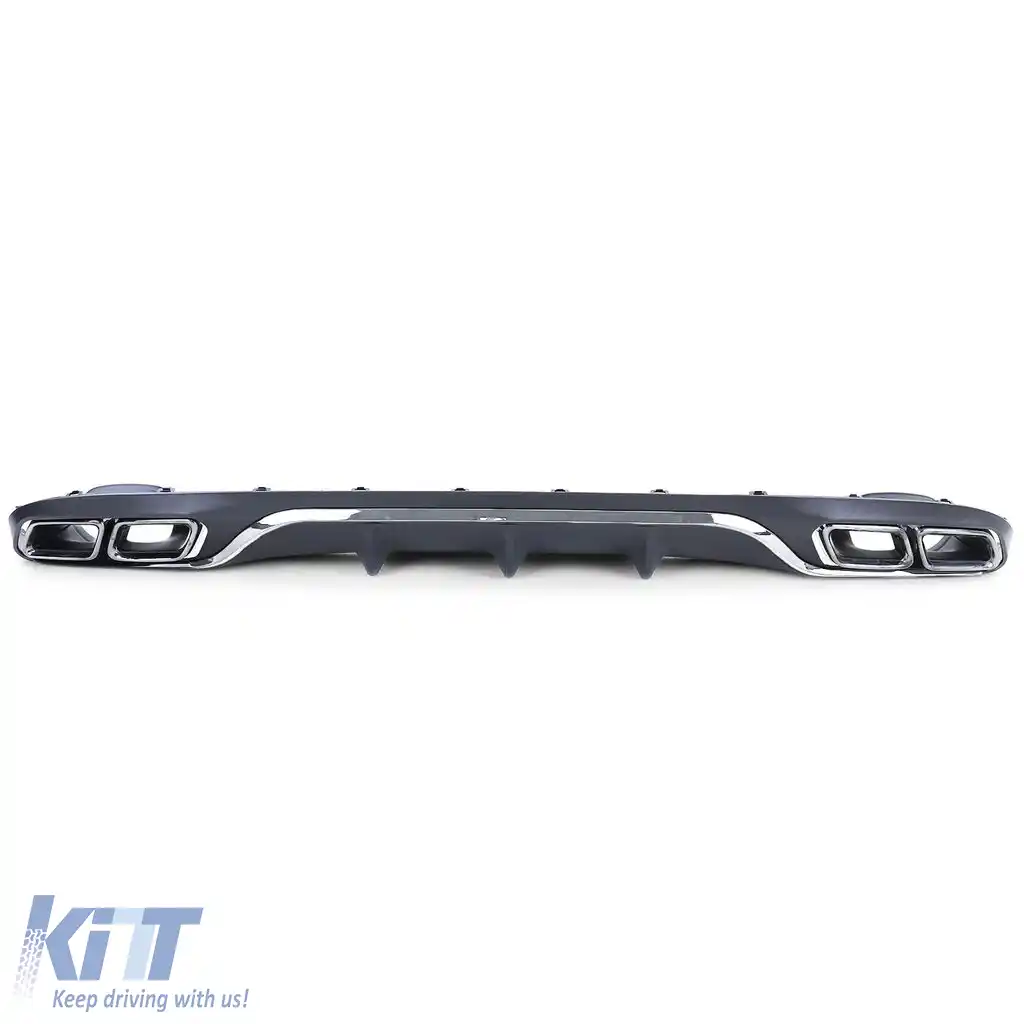 Difuzor sportiv posterior cu tevi de eșapament cromate, potrivit pentru Mercedes E-Class W213 fără linia de design A-image-6202320