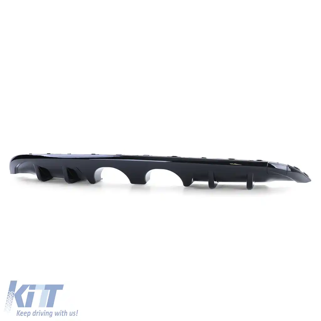 Difuzor sportiv spate cu țeavă dublă centrală lucioasă neagră, potrivit pentru VW Golf 6 1K 08-13-image-6202251