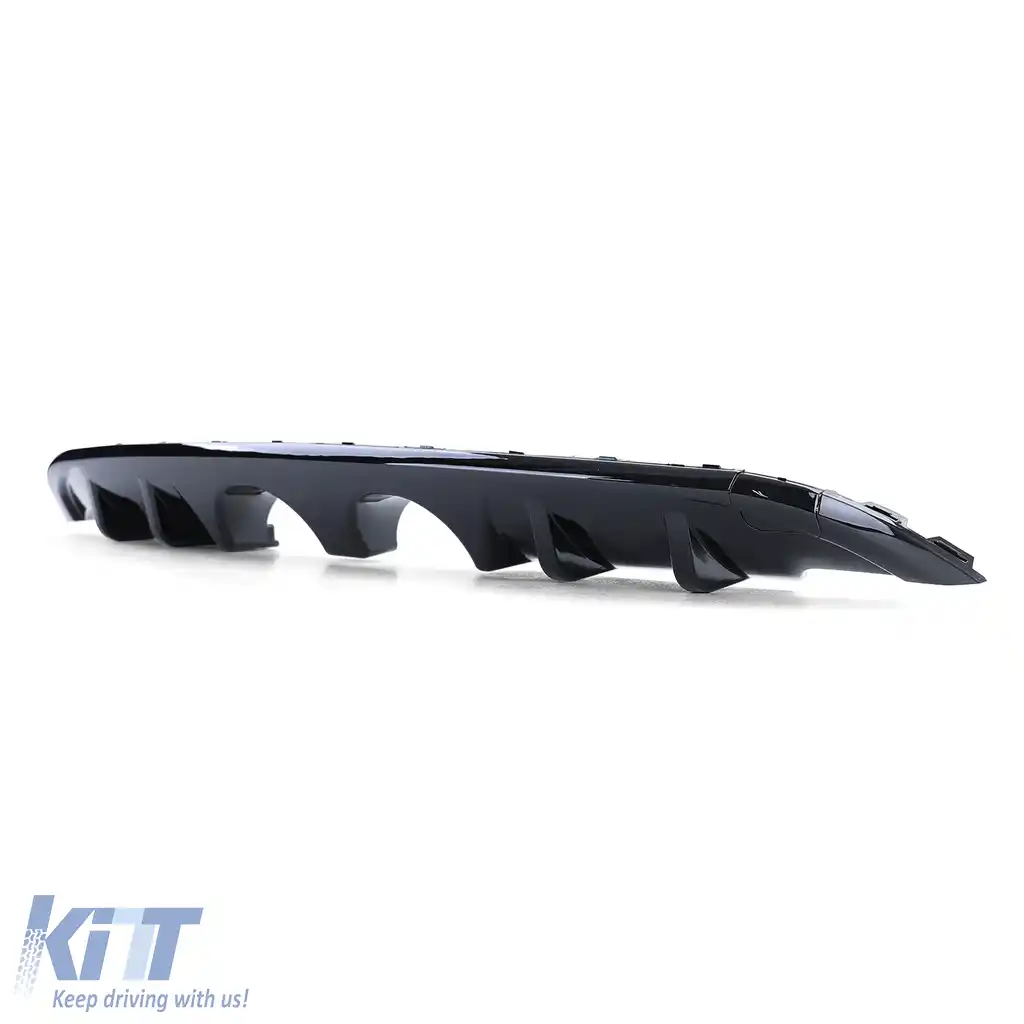 Difuzor sportiv spate cu țeavă dublă centrală lucioasă neagră, potrivit pentru VW Golf 6 1K 08-13-image-6202252