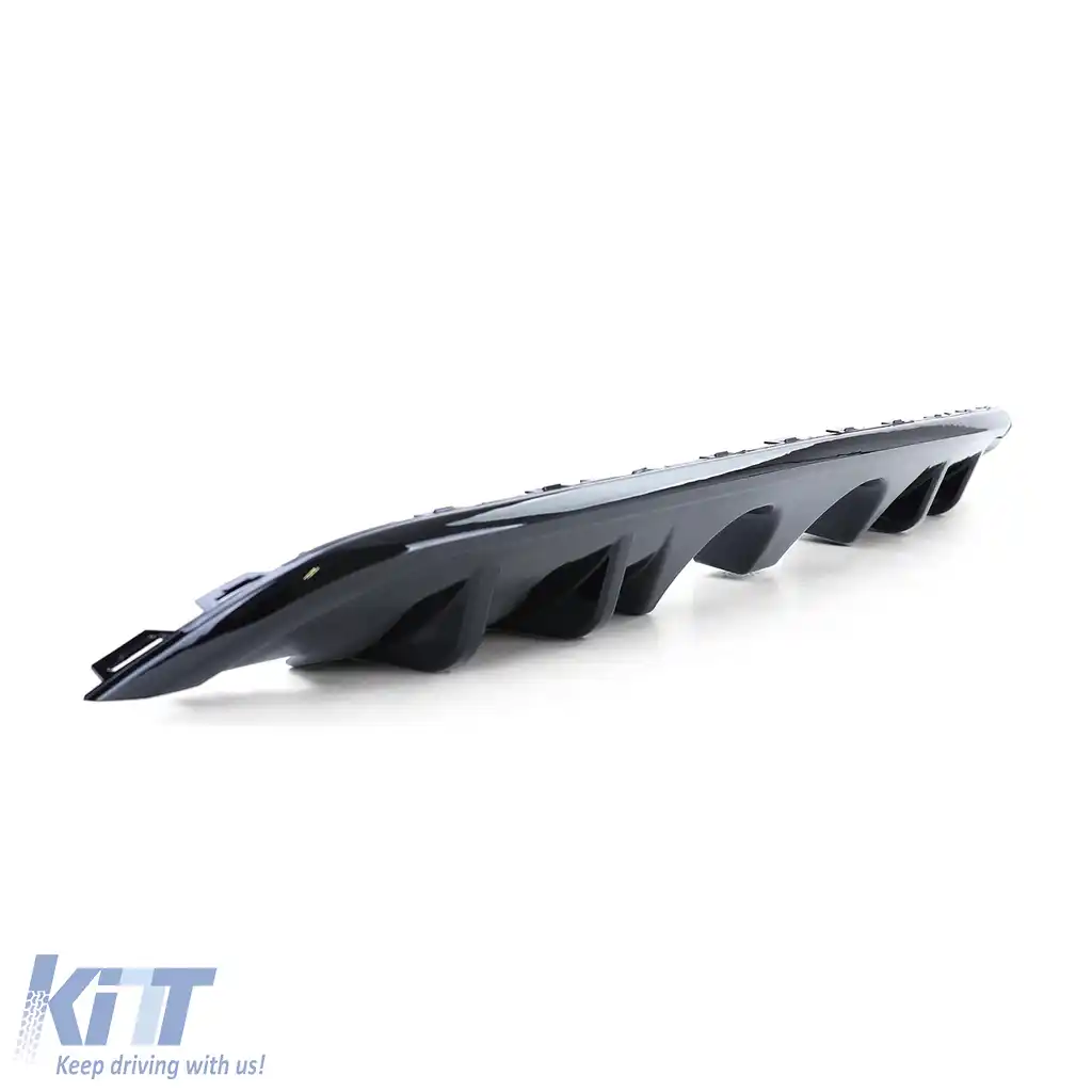 Difuzor sportiv spate cu țeavă dublă centrală lucioasă neagră, potrivit pentru VW Golf 6 1K 08-13-image-6202253