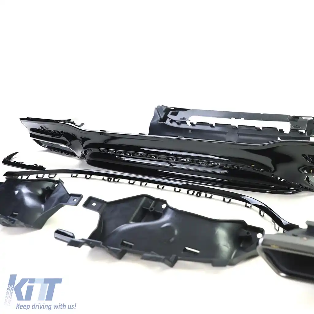 Difuzor sportiv spate cu țevi de eșapament negre duble, potrivit pentru Mercedes S-Class W222 17-20-image-6191390