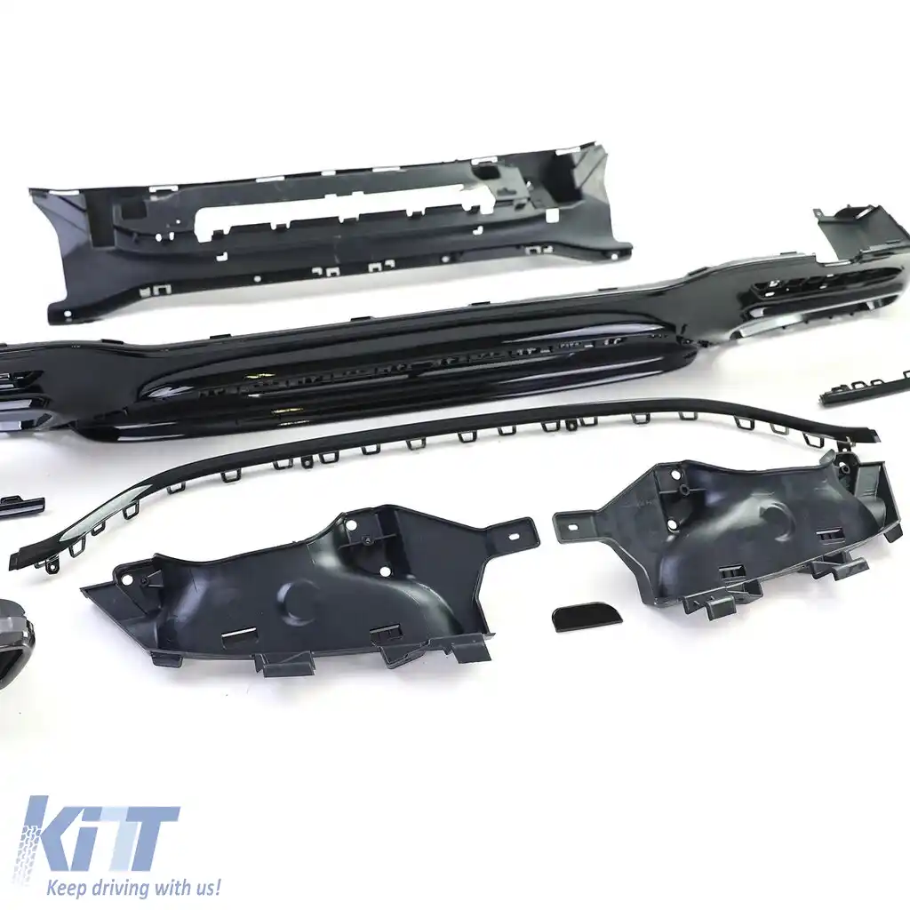 Difuzor sportiv spate cu țevi de eșapament negre duble, potrivit pentru Mercedes S-Class W222 17-20-image-6191391