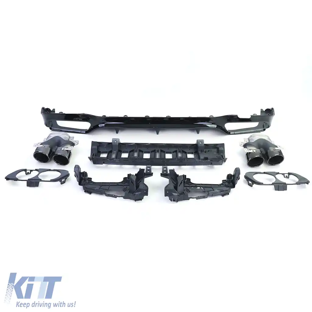 Difuzor sportiv spate cu țevi de eșapament negre, potrivit pentru Mercedes E-Class W213 Sedan din 16-image-6192081