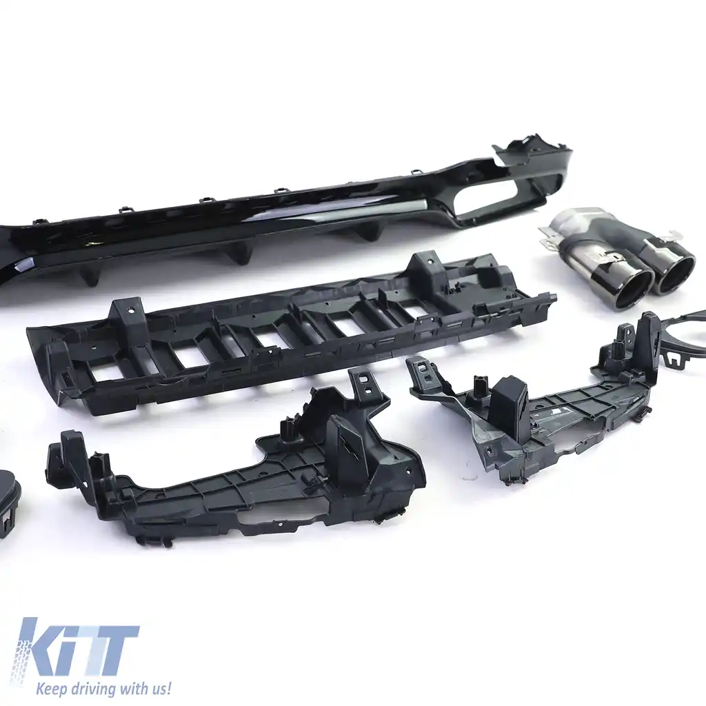 Difuzor sportiv spate cu țevi de eșapament negre, potrivit pentru Mercedes E-Class W213 Sedan din 16-image-6192086