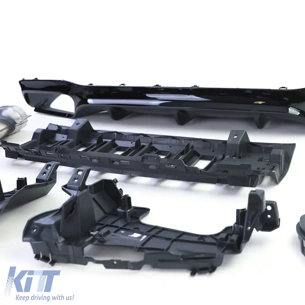 Difuzor sportiv spate cu țevi de eșapament negre, potrivit pentru Mercedes E-Class W213 Sedan din 16-image-6192087
