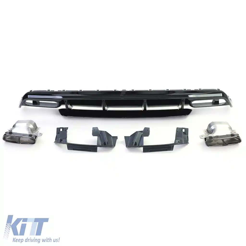 Difuzor sportiv spate cu țevi de eșapament negre, potrivit pentru Mercedes A-Class W176 din 15-image-6200126