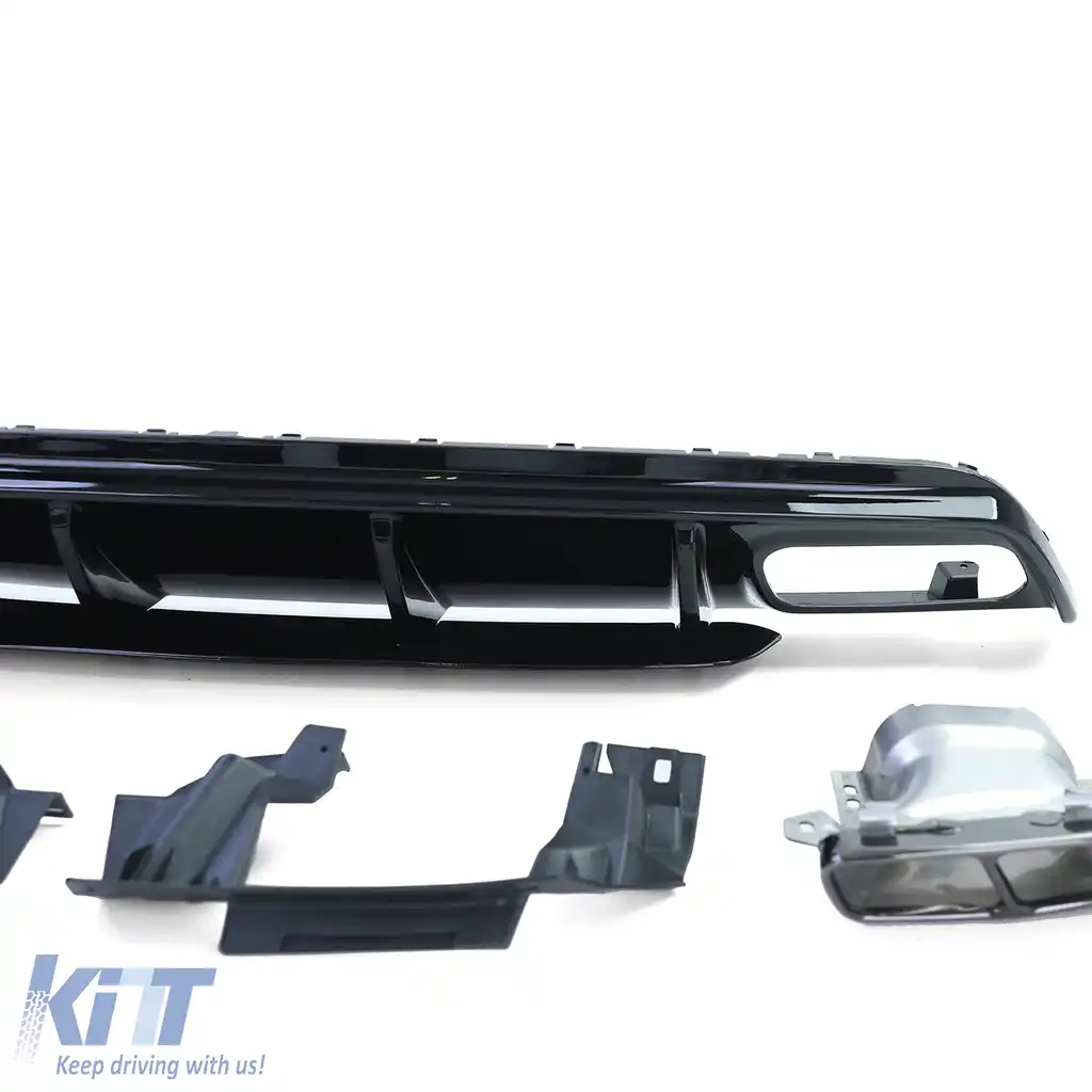 Difuzor sportiv spate cu țevi de eșapament negre, potrivit pentru Mercedes A-Class W176 din 15-image-6200130