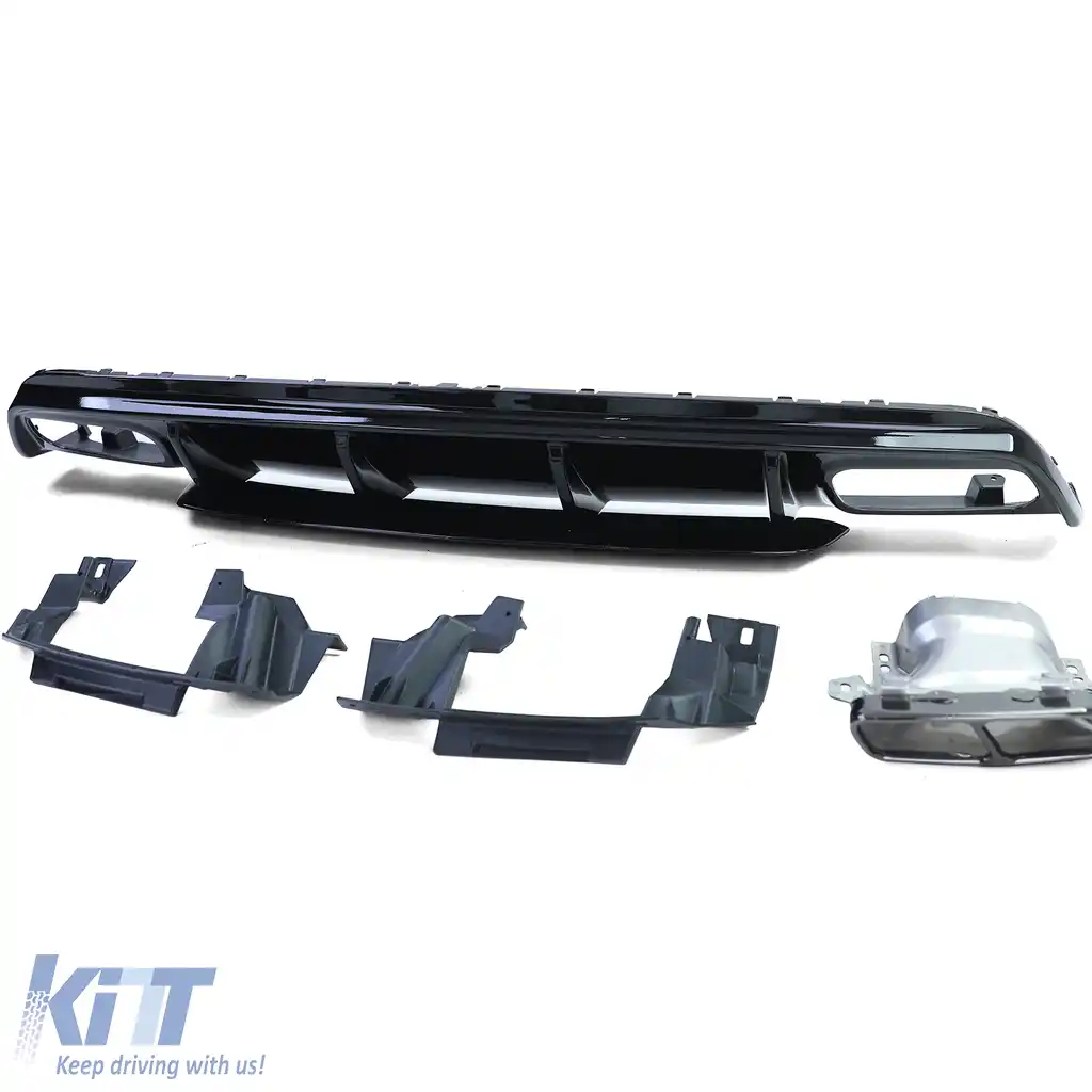 Difuzor sportiv spate cu țevi de eșapament negre, potrivit pentru Mercedes A-Class W176 din 15-image-6200132