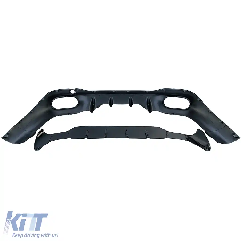 Difuzor sportiv spate cu țevi de eșapament negre, potrivit pentru Mercedes CLA C118 X118 2019-2022-image-6209001