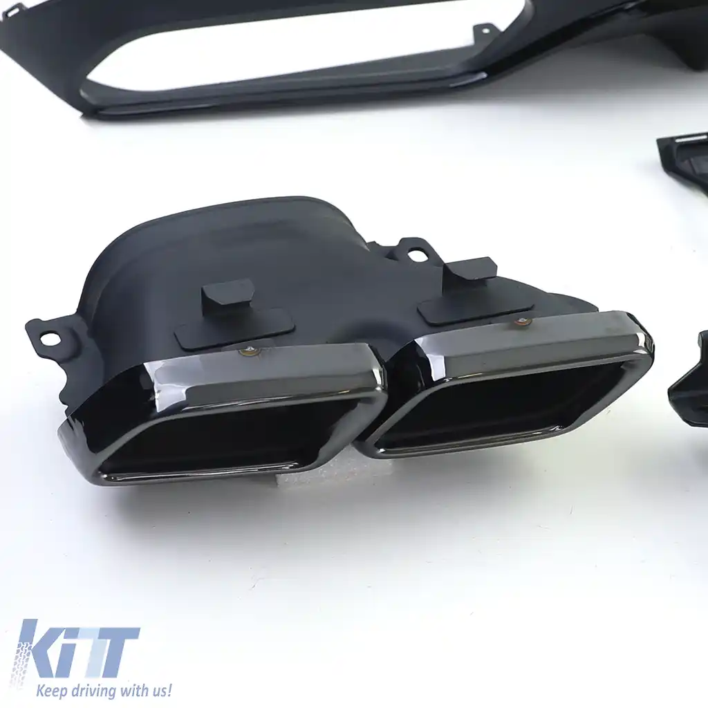 Difuzor sportiv spate cu tevi de eșapament negre, potrivit pentru Mercedes C C205 Coupe 15-18-image-6196706